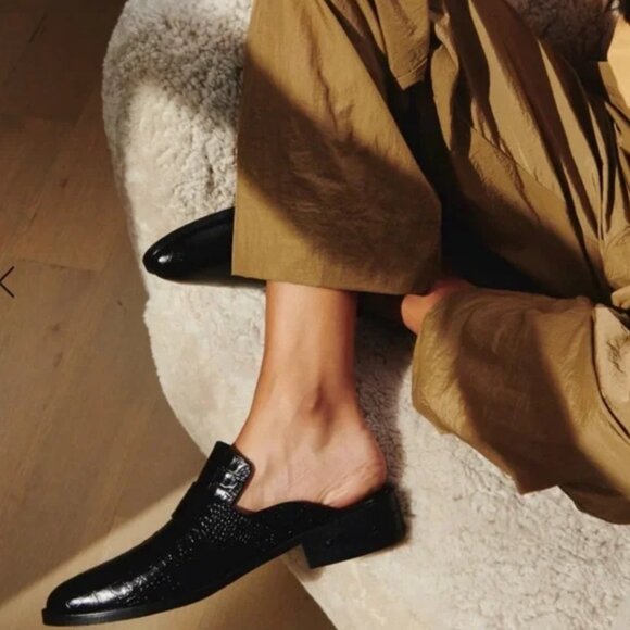 Freda Salvador Keen Black Croc Mules 7.5 - Picture 11 of 12